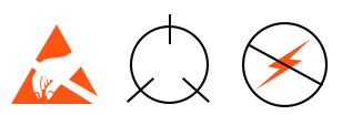 A few common anti-static logos. 