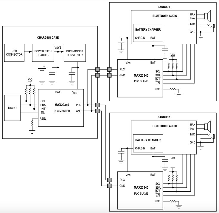 MAX 20340 in an earbud charging application