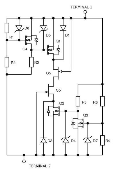 Figure 6. Two-terminal self-biasing circuit breaker concept
