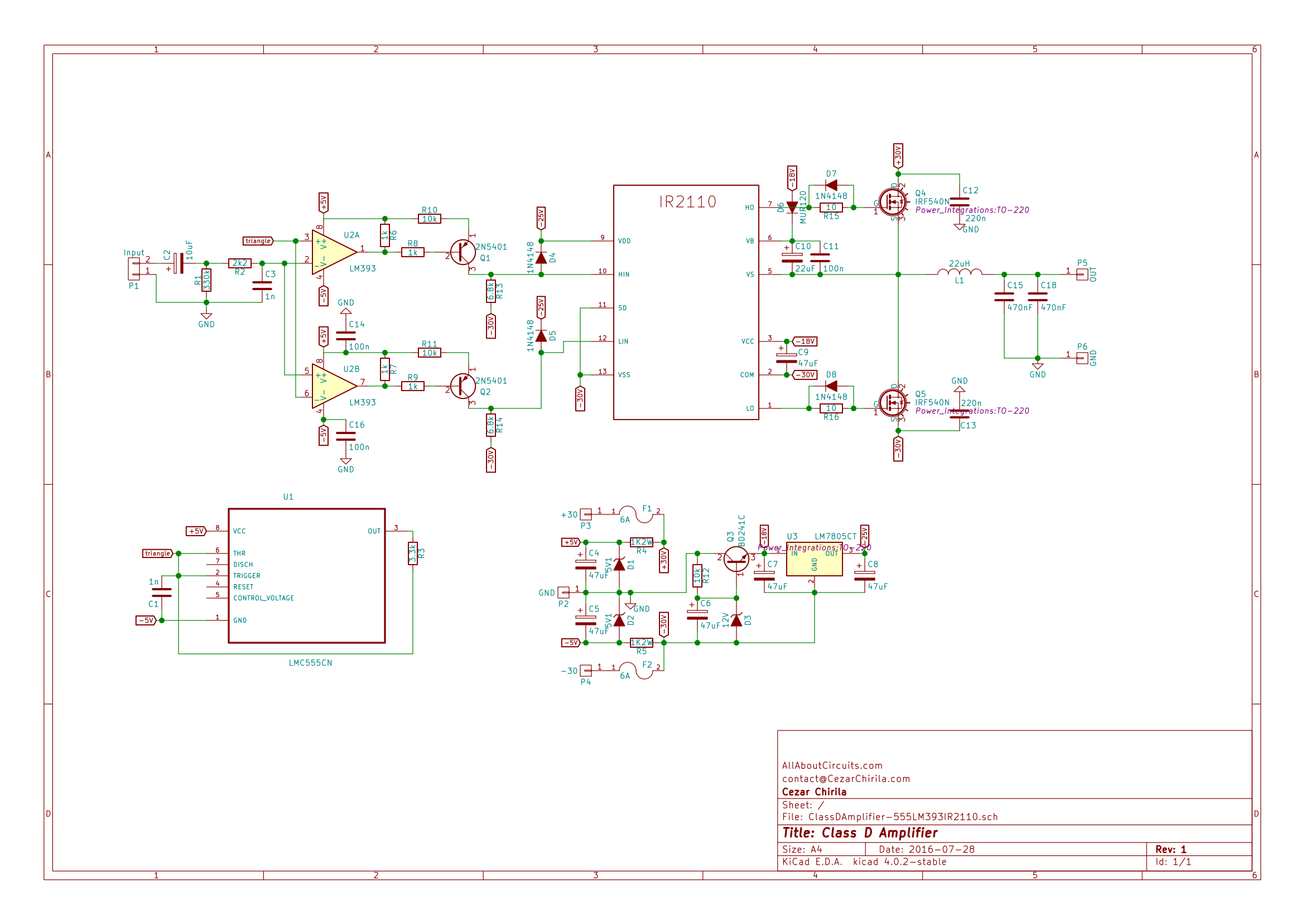 The schematic of the amplifier