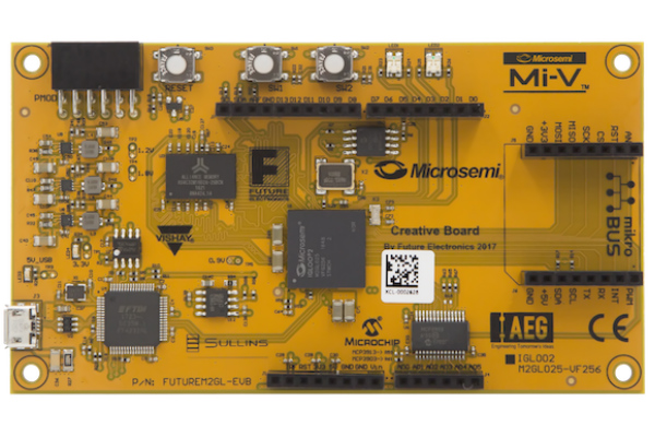 M2GL025 Creative Board with preprogrammed RISC-V Core