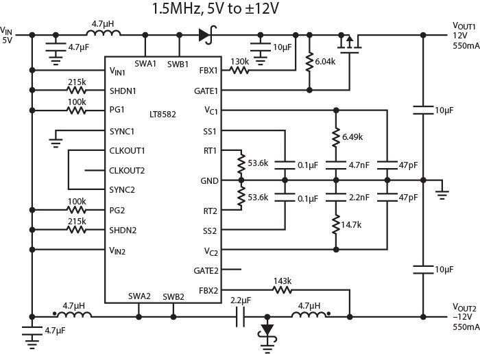 Sample circuit from the LT8582 datasheet
