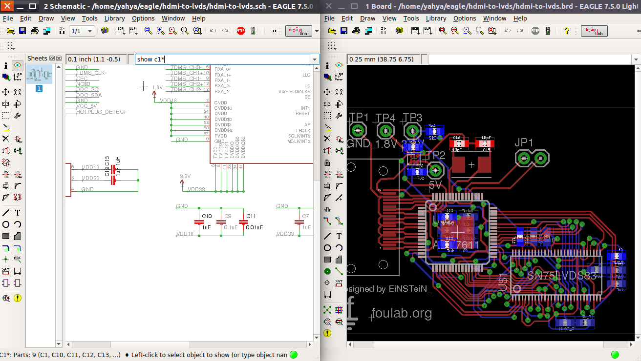 Show Tool between schematic and PCB