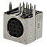MMDF-8FOB-1,DIN Connectors,8 Position Female Circular Mini DIN Connector Right Angle PC Mount