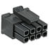 43025-0800,.118" (3.00mm) Series,Micro-Fit 3.0 43025 8-Position 2-Row Receptacle Housing for Female Sockets 0.118" (3mm) Black Free Hanging