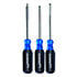30-725,Hand Tools, Screwdrivers,3 Piece Screwdriver Set Phillips Flat Head and Square Head