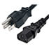 5021.072,3-Conductor,AC Power Cord 16 AWG NEMA 5-15P to C13 Plug SJTW Jacket 6' Black