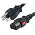 2500.072AL,3-Conductor,3-Conductor AC Power Cord 18 AWG NEMA 5-15P to C13 (Auto-Locking) SVT Jacket 6 Feet Black