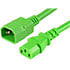 3500.024GN,3-Conductor,3-Conductor AC Power Cord 17 AWG + 1mm2 Gauge C14 (Type E) Plug to C13 Plug SJTW+H05VV-F Jacket 2 Feet Green
